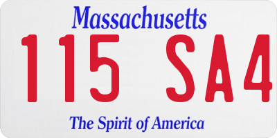 MA license plate 115SA4