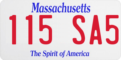MA license plate 115SA5