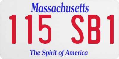 MA license plate 115SB1