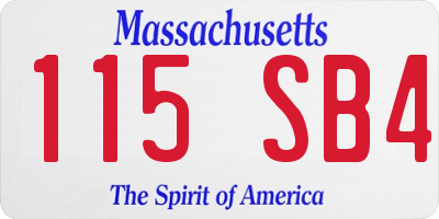 MA license plate 115SB4