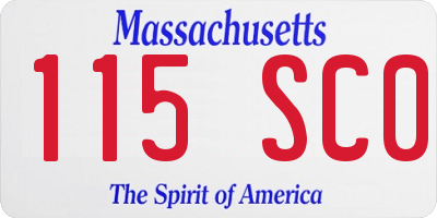 MA license plate 115SC0