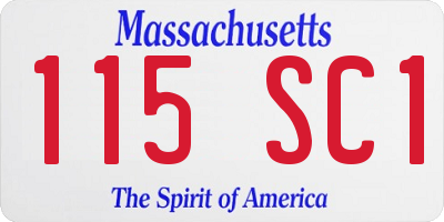MA license plate 115SC1