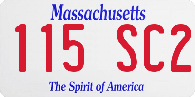 MA license plate 115SC2