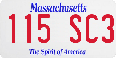 MA license plate 115SC3