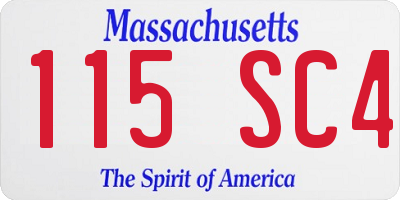MA license plate 115SC4