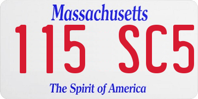 MA license plate 115SC5