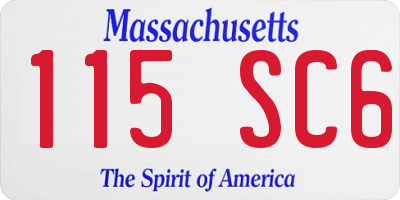 MA license plate 115SC6