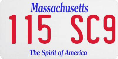 MA license plate 115SC9