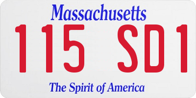 MA license plate 115SD1