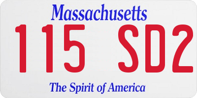 MA license plate 115SD2
