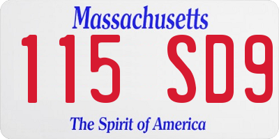 MA license plate 115SD9