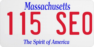 MA license plate 115SE0