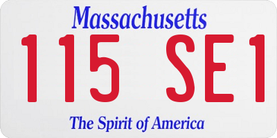 MA license plate 115SE1
