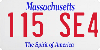 MA license plate 115SE4