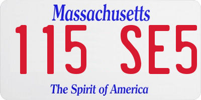 MA license plate 115SE5