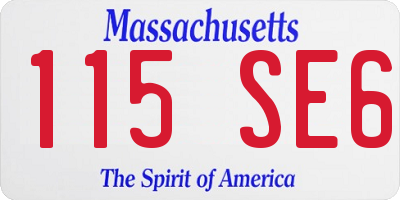 MA license plate 115SE6