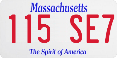 MA license plate 115SE7