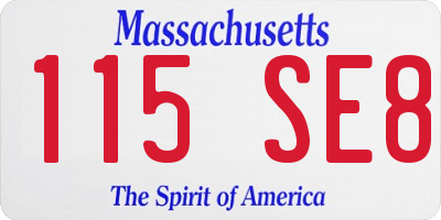 MA license plate 115SE8