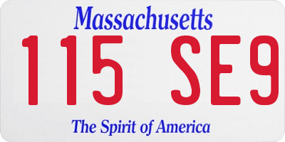 MA license plate 115SE9