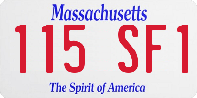 MA license plate 115SF1
