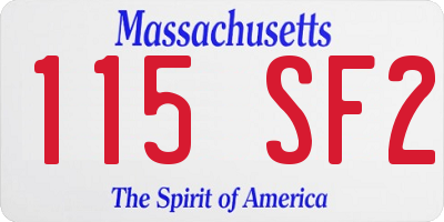 MA license plate 115SF2