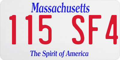 MA license plate 115SF4