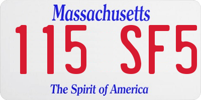 MA license plate 115SF5