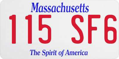 MA license plate 115SF6