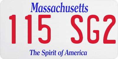 MA license plate 115SG2