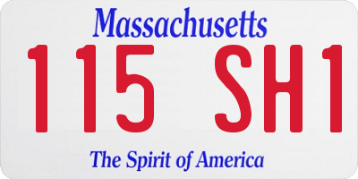 MA license plate 115SH1