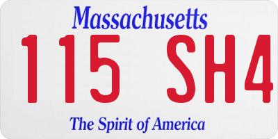 MA license plate 115SH4