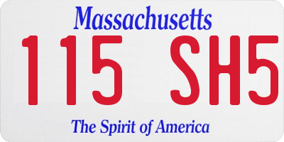 MA license plate 115SH5