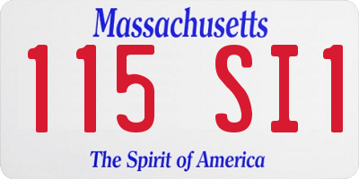 MA license plate 115SI1