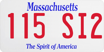 MA license plate 115SI2