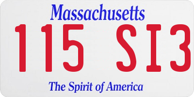 MA license plate 115SI3