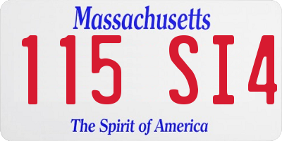 MA license plate 115SI4