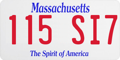 MA license plate 115SI7