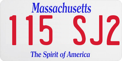 MA license plate 115SJ2