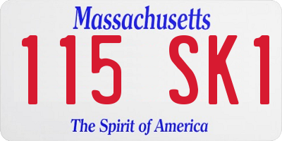 MA license plate 115SK1