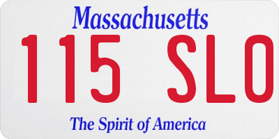 MA license plate 115SL0
