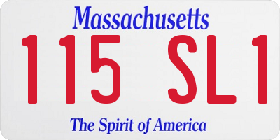 MA license plate 115SL1