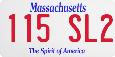MA license plate 115SL2