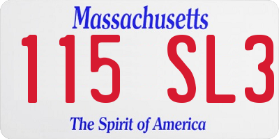 MA license plate 115SL3