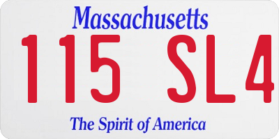 MA license plate 115SL4
