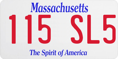 MA license plate 115SL5