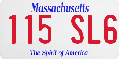 MA license plate 115SL6