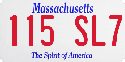 MA license plate 115SL7
