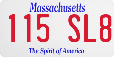 MA license plate 115SL8
