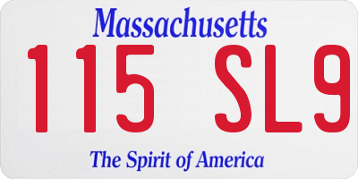 MA license plate 115SL9