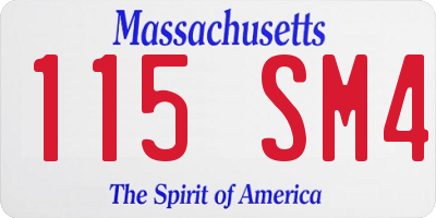 MA license plate 115SM4